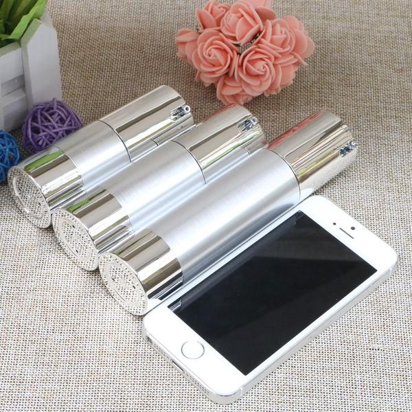 

15ml 30ml 50ml silver wire-drawing airless pump bottle cosmetic container lotion refillable bottles 2pcs/lot storage & jars