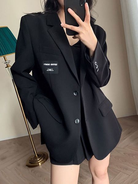 

women's suits & blazers open front pocket female casual blazer lady from the office long sleeve work single breasted jacket 2a08, White;black