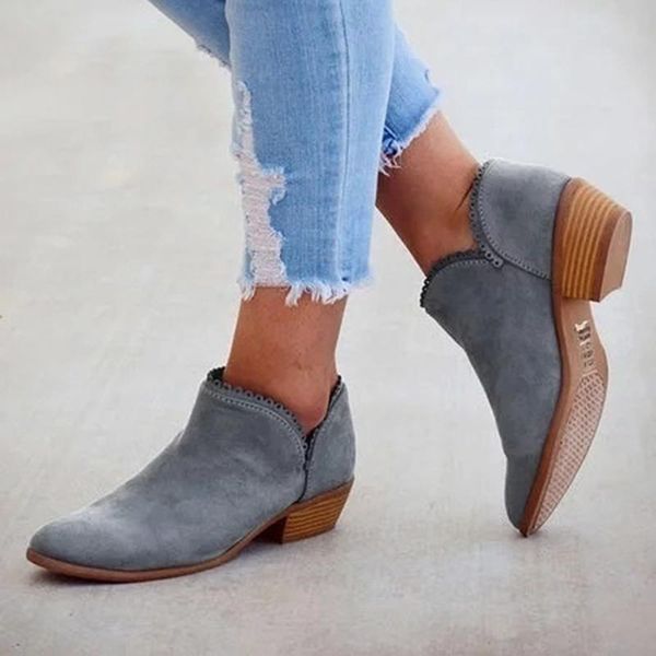 

boots autumn women fashion female classic zipper ankle warm plush ladies shoes for, Black