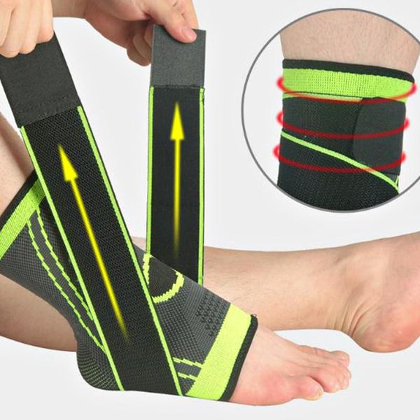 

ankle brace adjustable breathable support with elastic fabric compression wrap for sports sprain plantar fasciitis, Blue;black