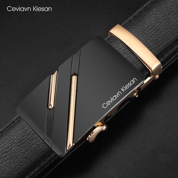 

men's belt, leather, automatic buckle, young people's leather belt, Black;brown
