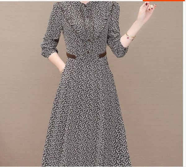 

2021 spring and autumn fashion long sleeve women's dress @170, Black;gray