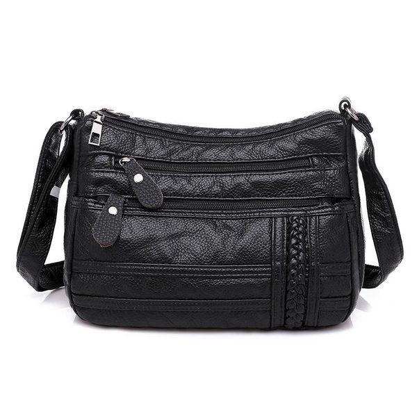 

diaper bags ladies multi-pocket messenger bag soft pu leather shoulder casual crossbody for women 2021