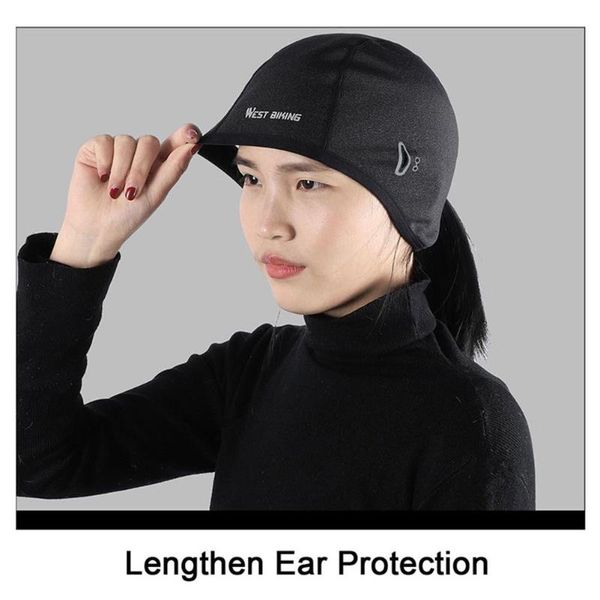 

cycling caps multi-function wear-resistant cap outdoor windproof fleece thermal helmet hat for running skiing & masks, Black