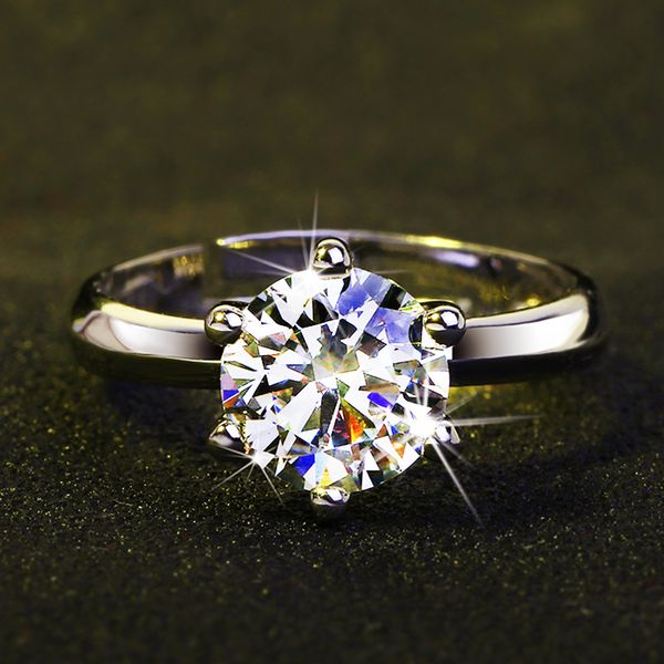 24K Gold 1ct Lab Diamant cz Ring Echt 925 Sterling Silber, Verlobung, Hochzeit Band Ringe für Frauen Männer moissanite Party Schmuck