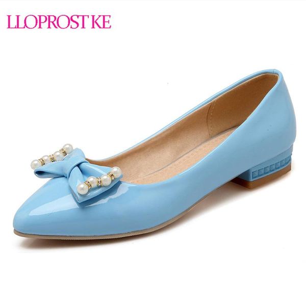 

lloprost ke autumn women pumps low square heel pointed toe casual office party wedding pink lady shallow bowtie my980 dress shoes, Black
