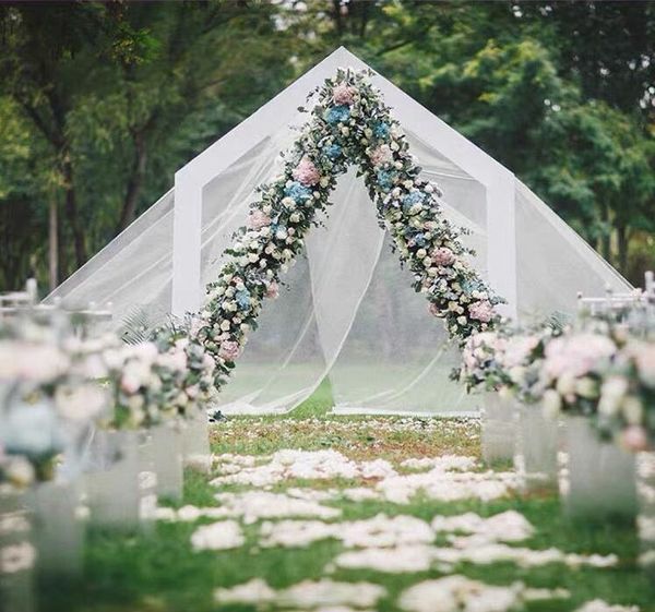 

party decoration wedding arches triangle shelf wrought iron artificial flowers stand event stage backdrop arch