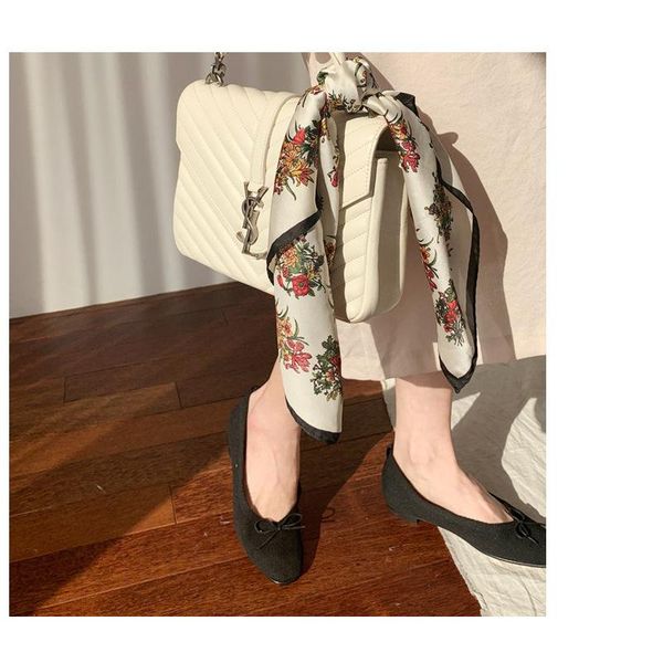 

scarves autumn women square scarf 70x70cm office lady delicate lily flower chiffon silk bandana hijab small hair neck, Blue;gray