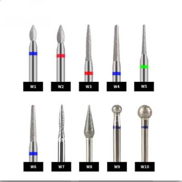 

nail art kits 10 models milling cutters for manicure pedicure drill bit foot cuticle clean tools not polished diamond head2021