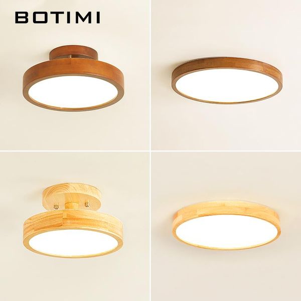 

ceiling lights botimi japanese natural wood for corridor round wooden surface mounted bedroom lighting modern store room lamp