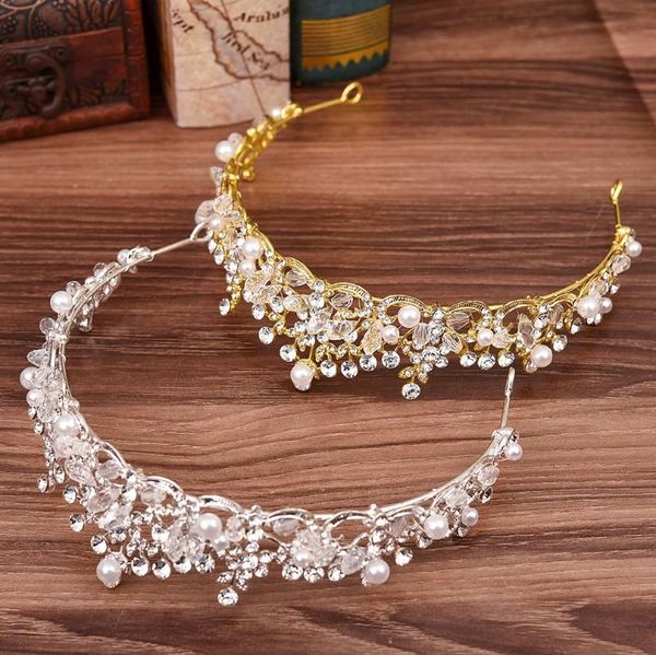 

hair clips & barrettes arrival amazing rhinestone bridal tiaras wedding crystal crown for brides hairbands vintage jewelry veil accessories, Golden;silver