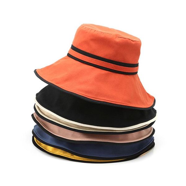 

wide brim hats color summer outdoor bucket hat, Blue;gray