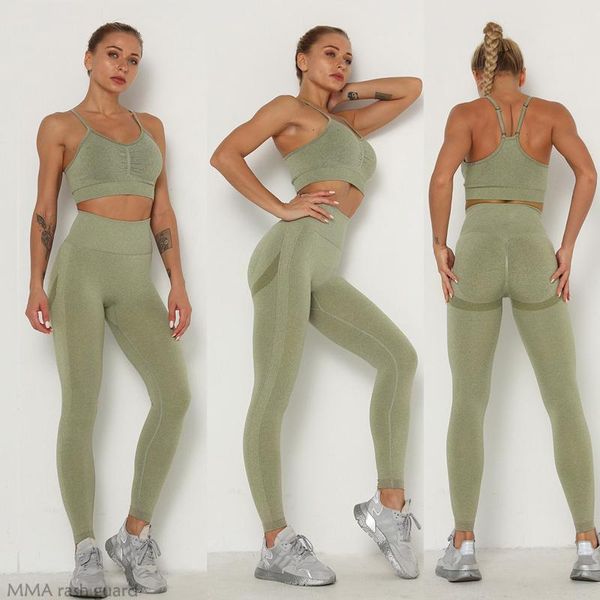 

women seamless gym set sportswear cloth high waist workout leggings 2 piece fitness women's tracksuit sports suit running sets, Black;blue