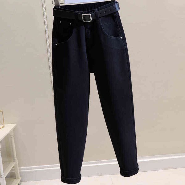 

woman jeans pants black loose autumn winter high waist pantalones vaqueros mujer, Blue