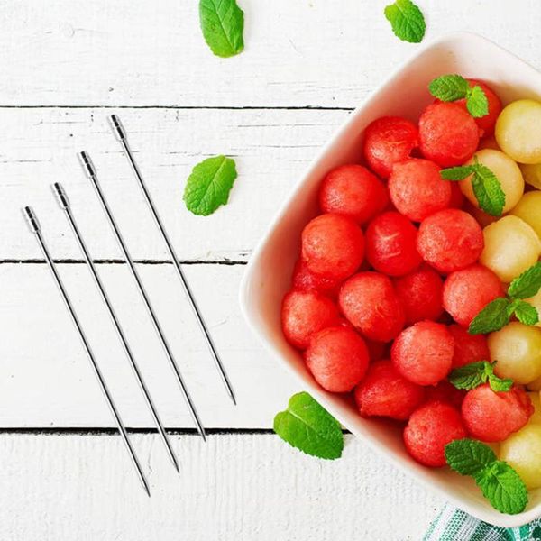 

6pcs/set stainless steel picks reusable cylinder cocktail party shaped dessert fruit accessories for dinner forks