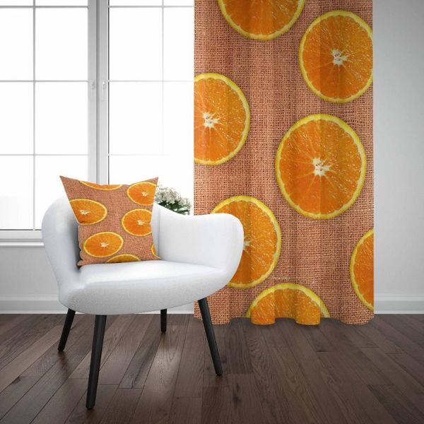 

curtain & drapes else brown wicker yellow slice of orange fruits 3d print living room kitchen window panel set combine gift pillow case