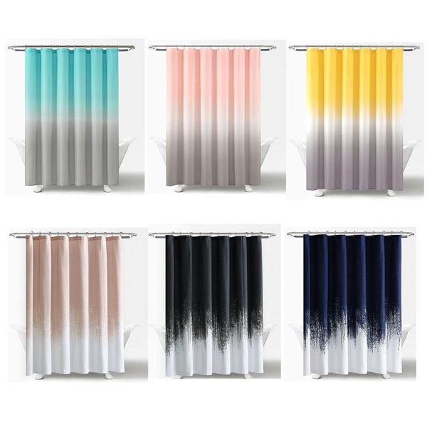 

shower curtains curtain blue purple rose red green bathroom waterproof gradient color design fabric bathtub bath with 10 hooks