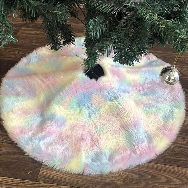 

christmas decorations tree skirt colorful plush rainbow decoration for crafts