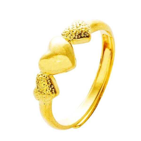 

cluster rings fashion gold love heart for women luxury charming female wedding jewelry trendy ladies finger ring party gifts, Golden;silver