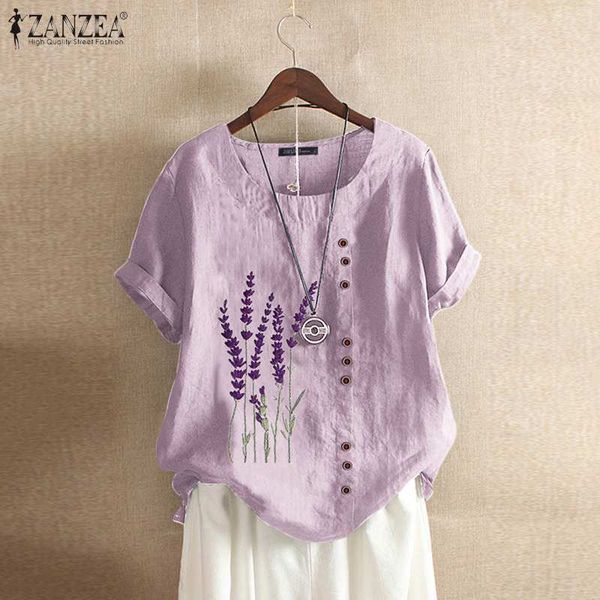 

vintage cotton linen blouse 2021 zanzea summer embroidery tunic women casual o neck short sleeve work shirts female blusas, White