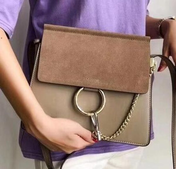 

classic women suede chain handbag circle ring shoulder bags women flap chain bag crossbody bags handbags messenger purse