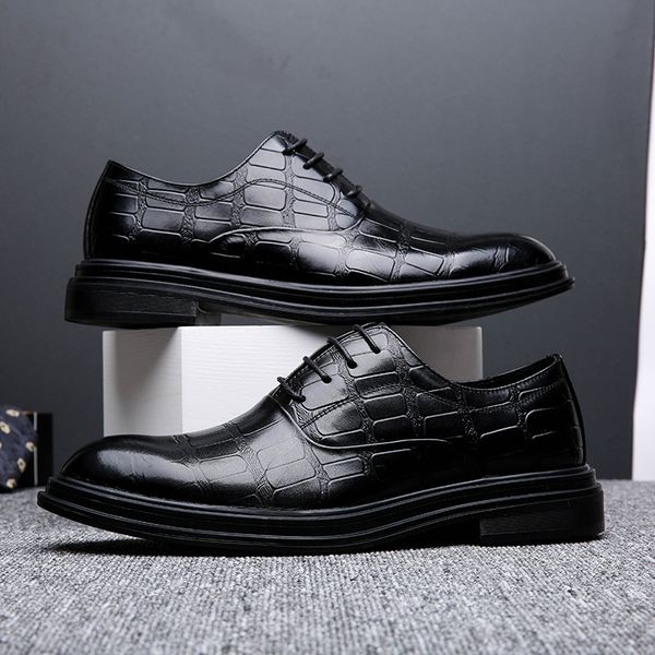 

2021 busins men's shoes formal office wear-ristant british fashion, Black