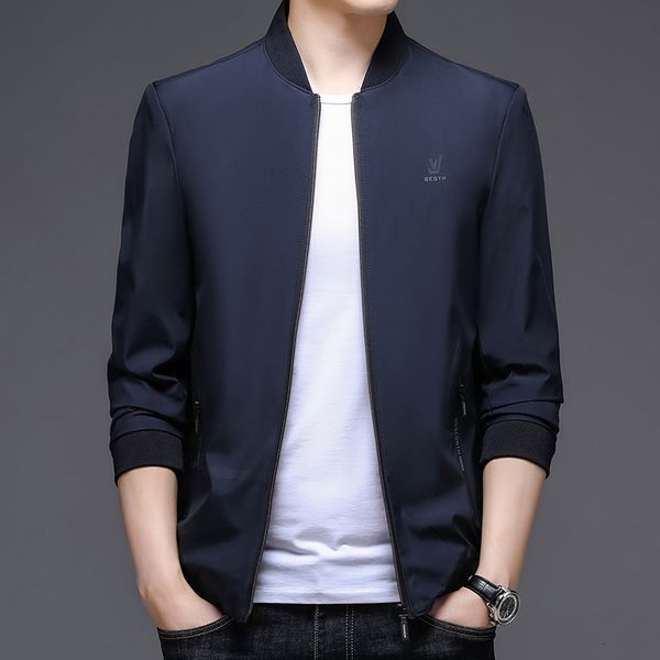 

2021 spring autumn et thin coat middle-aged and young men's baseball collar casual trend, Black