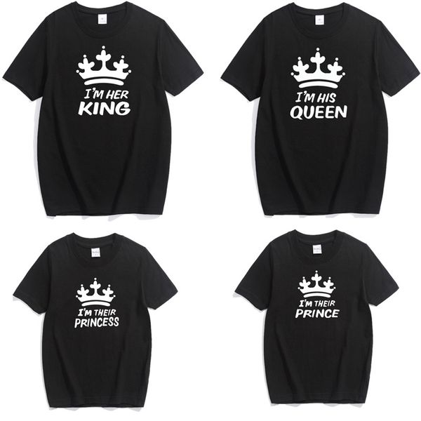 Abiti estivi per madre e figlia Abiti coordinati per la famiglia Mamma Me Look T-shirt Padre Mamma Figlio Abbigliamento per bambini King Queen 210429