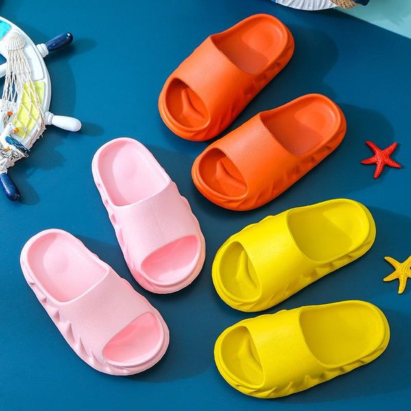 

children' slippers summer 2021 boys and girls non-slip soft bottom simple fashion home bathroom kids shoes kf30 slipper, Black;grey