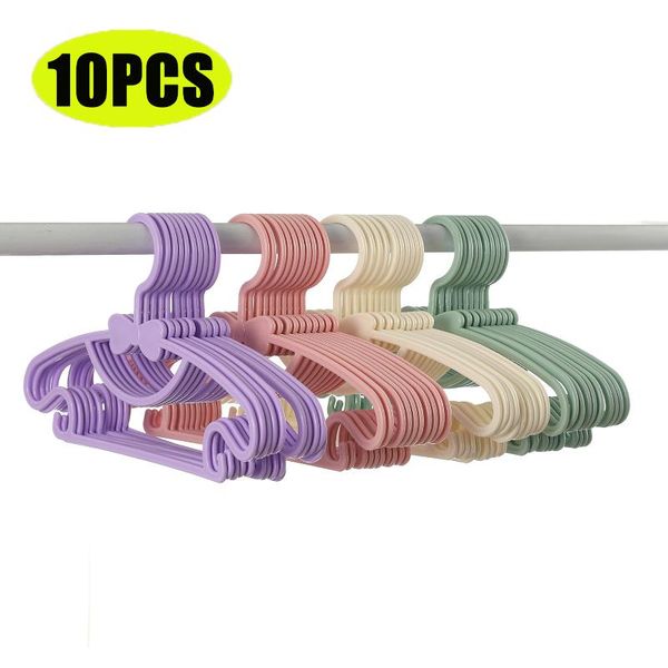 

hangers & racks 10pcs/set kids clothes portable hook bow-knot design drying rack for children plastic baby