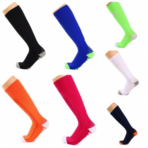 

wonderful long tube compression socks knee high printed nylon quick dry sweat absorption hosiery running sportswear apparel ankle support, Blue;black