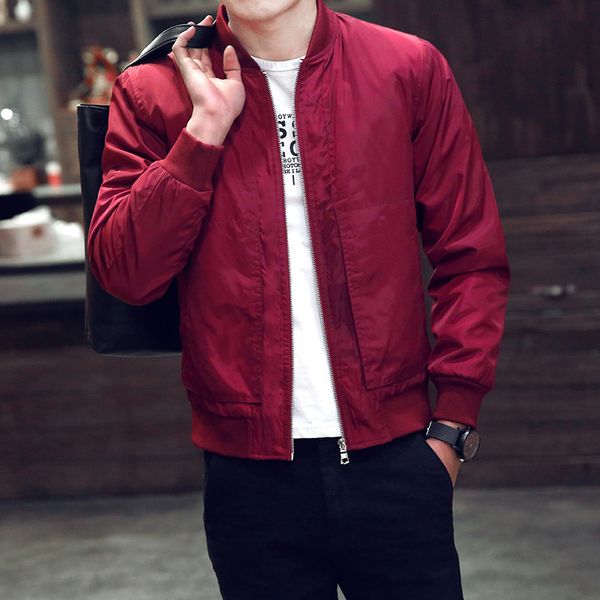 

and autumn winter youth jacket men's thin student casual coat, Black;brown