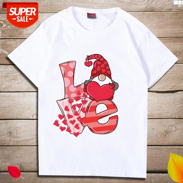 

valentine's day women's blouse loose print love santa #4a8d, White