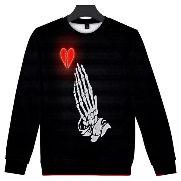 

men's hoodies & sweatshirts hip hop classic men/women fashion sweatshirt 3d capless boys/girls hatless juice wrld full, Black