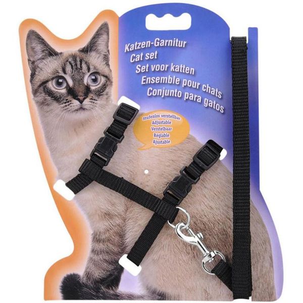 

colors cat harness and leash nylon materical for pets adjustable animal traction belt halter collar accessories collars & leads