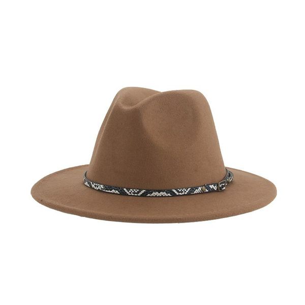 

wide brim hats for women fedoras men belt band panama jazz snake pattern casual vintage women's hat chapeau femme, Blue;gray
