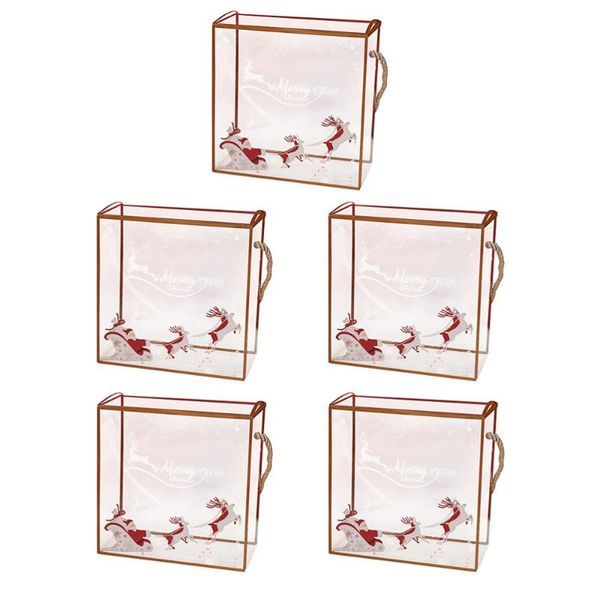 

5pcs portable candy biscuits boxes christmas transparent cookies gift wrap