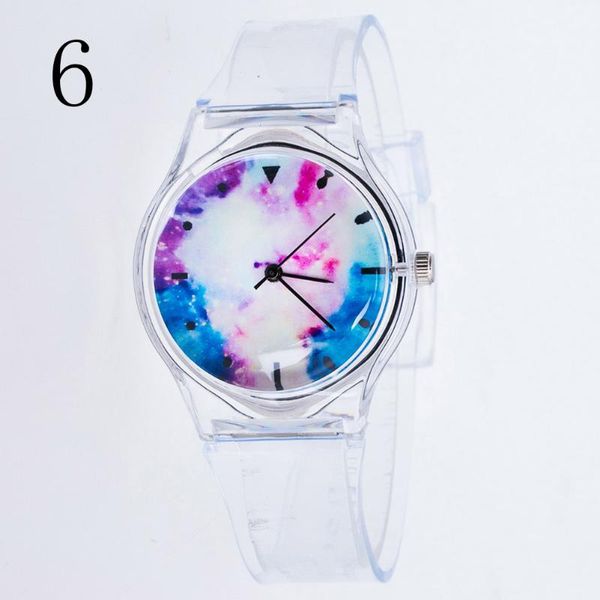 

fashion women wristwatches plastic cartoon clock transparent strap student sport watches lady girls casual quartz watch cnt, Slivery;brown