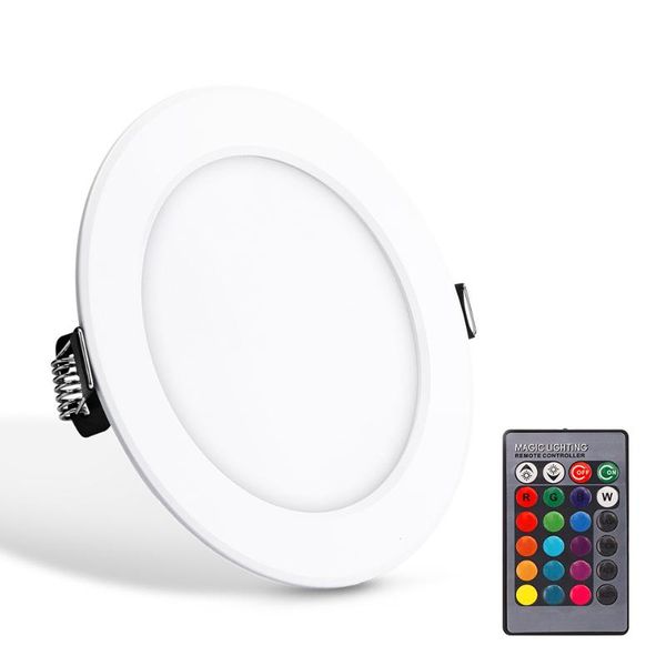 

85-265v round led panel light 5w 10w lamp surface mounted ceiling lampada concealed recessed with remote control lights