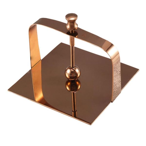 

tissue boxes & napkins 1pc storage rack decorative serviette holder napkin stand (rose gold)