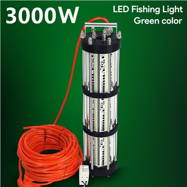 

3000w ac220-240v underwater led fishing light soft plastic fishing lure 60m cable