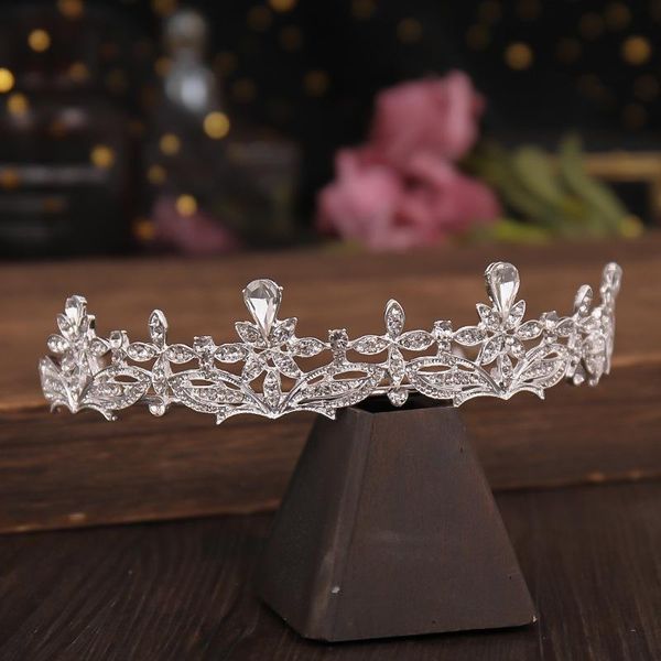 

hair clips & barrettes bridal rhinestone flower tiaras fashion concise crystal bride crowns headdress hairwear wedding accessories, Golden;silver