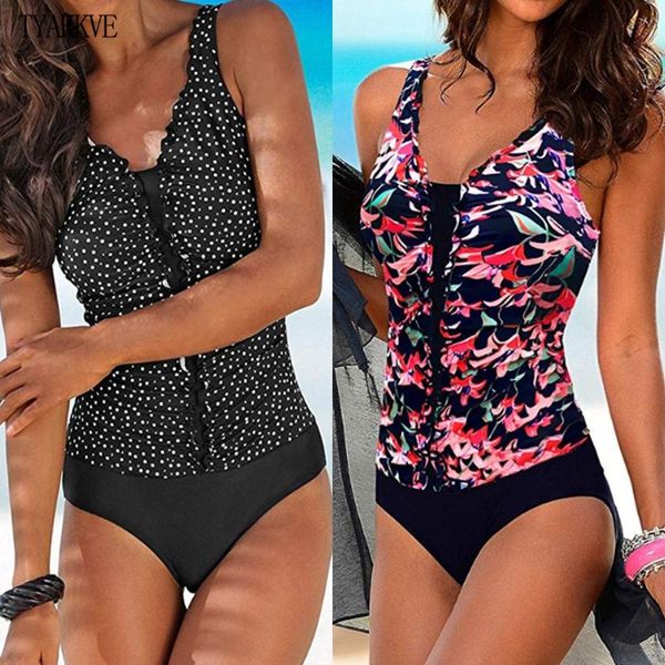 

one-piece suits 2021 vintage one piece swimsuit women swimwear slimming push up bathing suit ruched tummy control swimming beachwear xxl