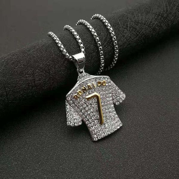 

pendant necklaces potcet stainless steel no. 7 jersey titanium necklace geometric fashion hip hop party jewelry, Silver