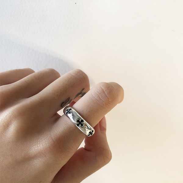 

75%off outlet onlinecroquet simple cross mellow korean fashion s925 silver couple ring