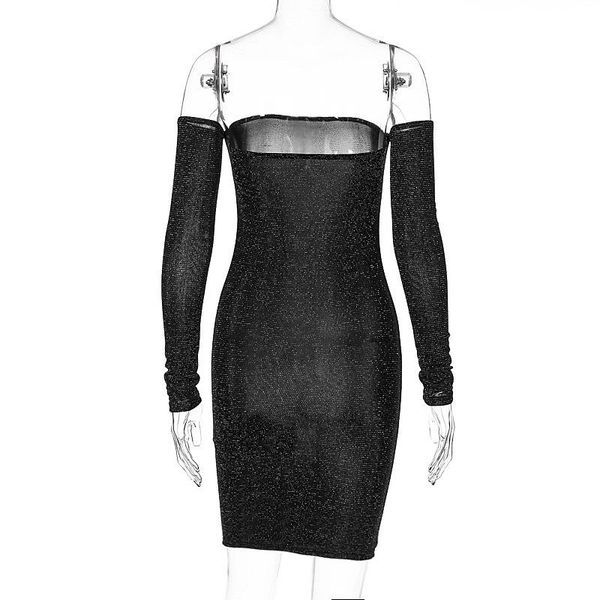 

elegant bright silk dress women wrap-around hip bodycon casual dresses, Black;gray