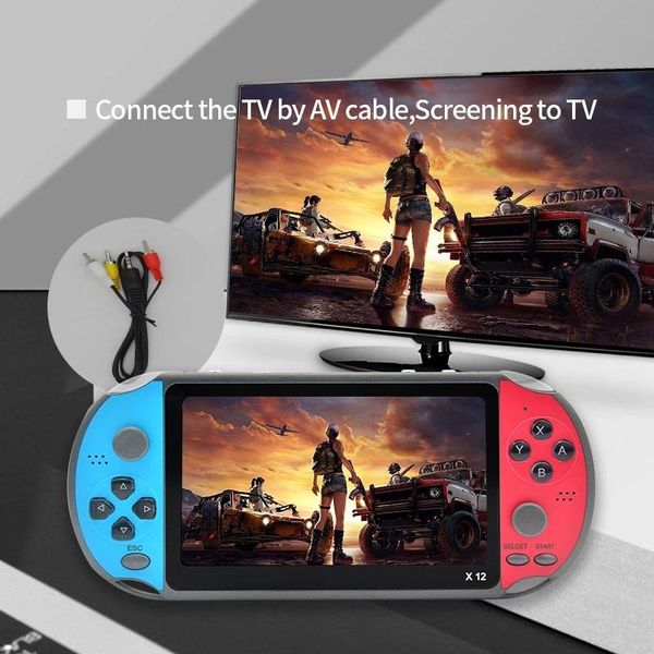 

handheld retro game video player consoles with double rocker built-in 2000+ games support tf card x12 console portable players