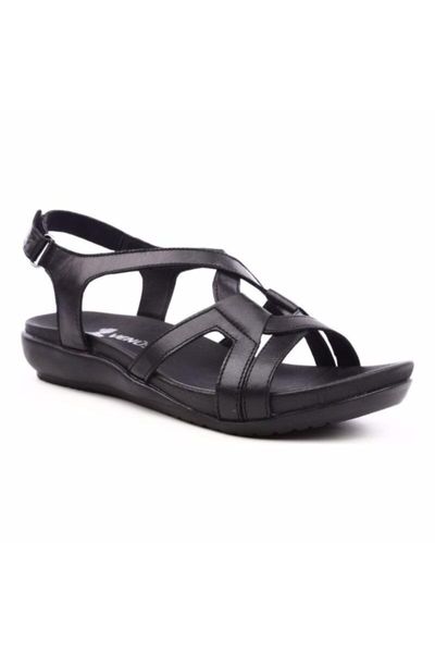

sandals women's leather flat 206y, Black