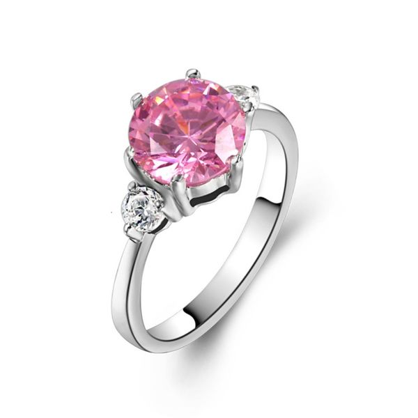 

wedding six claw ring color treasure copper plated platinum ring, Silver