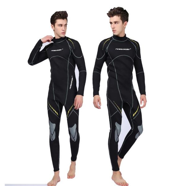 

swim wear premium neoprene wetsuit 3mm men scuba diving thermal winter warm wetsuits full suit swimming surfing kayaking equipment black
